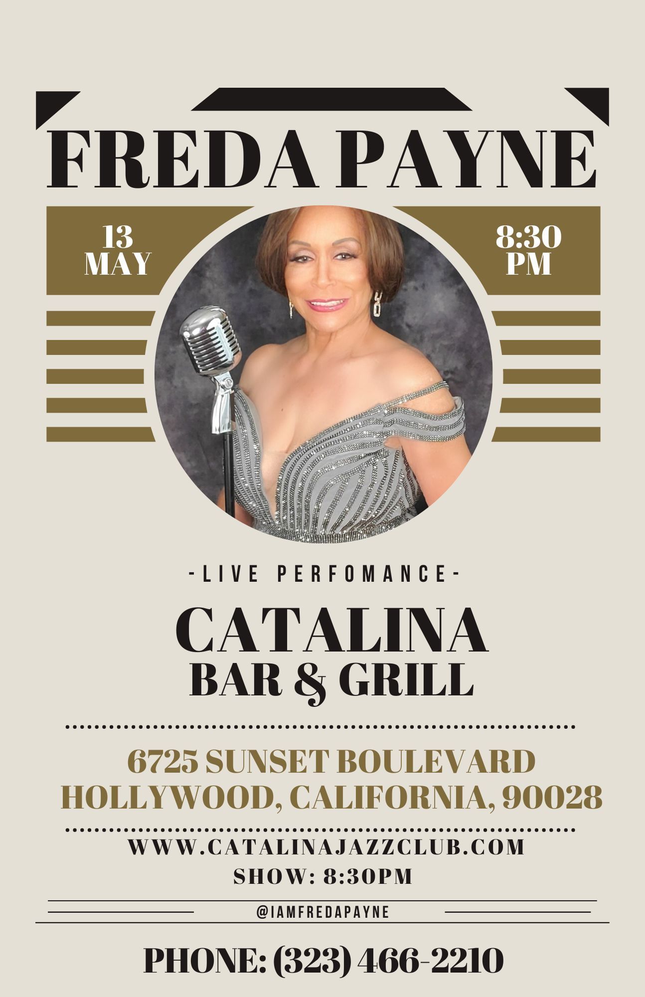 Freda Payne performing at Catalina Jazz Club in Los Angeles